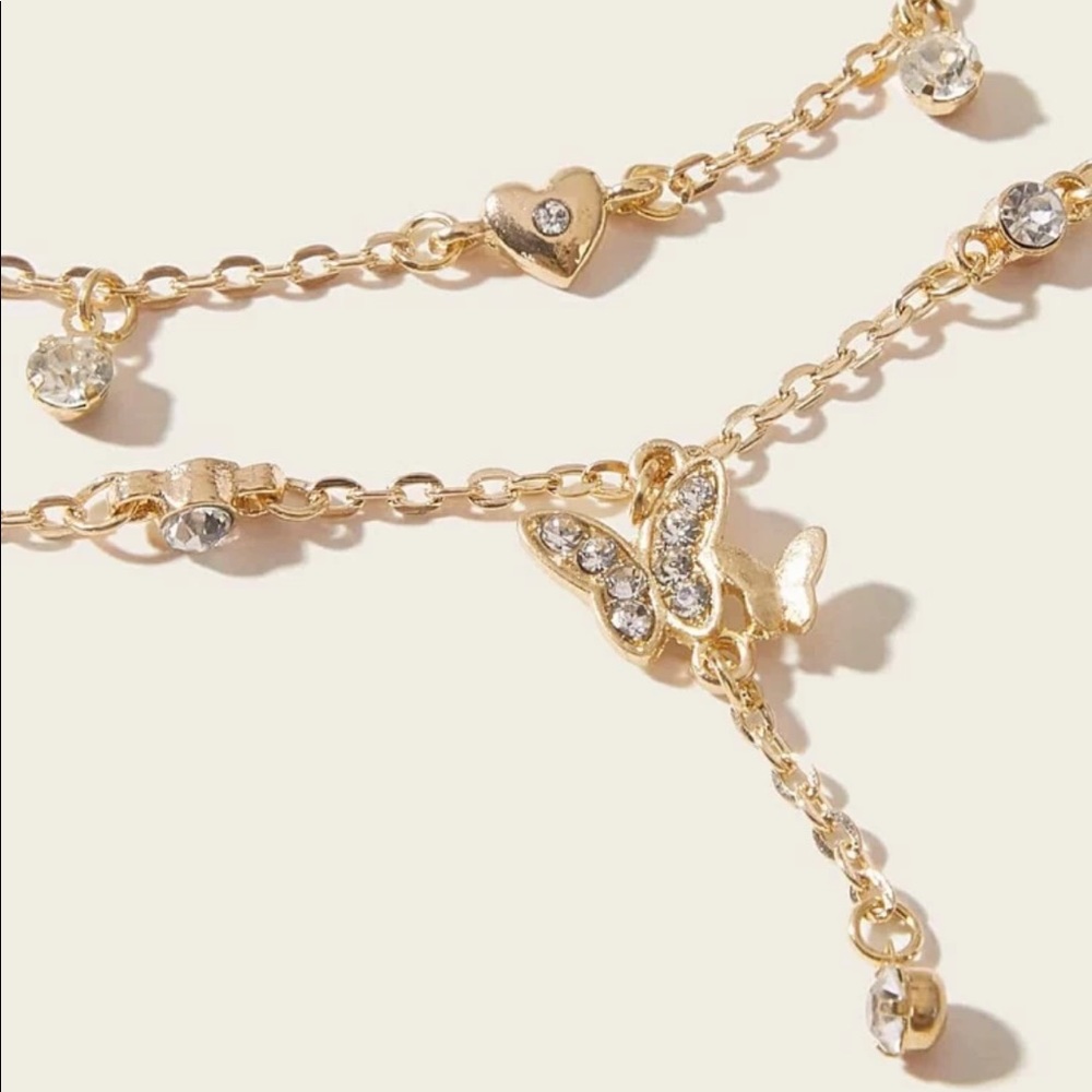 Heart + Butterfly Anklet Set - Picture 3 of 4